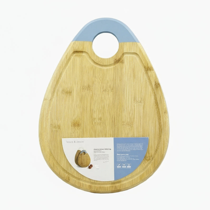 GEM+ | Premium Eco-Friendly Bamboo Tear Drop-Shaped Chopping Board Juice Groove
