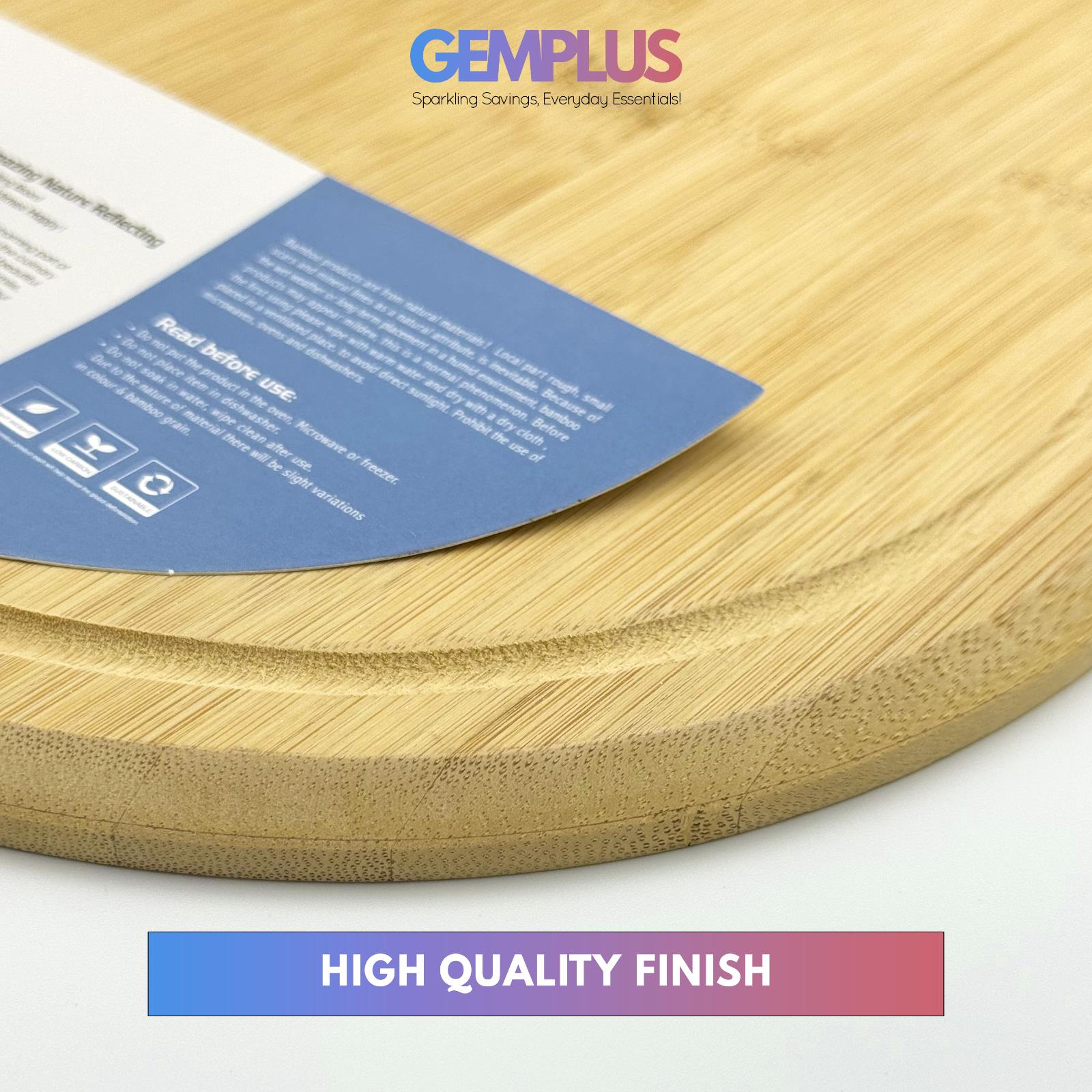 GEM+ | Premium Eco-Friendly Bamboo Tear Drop-Shaped Chopping Board Juice Groove