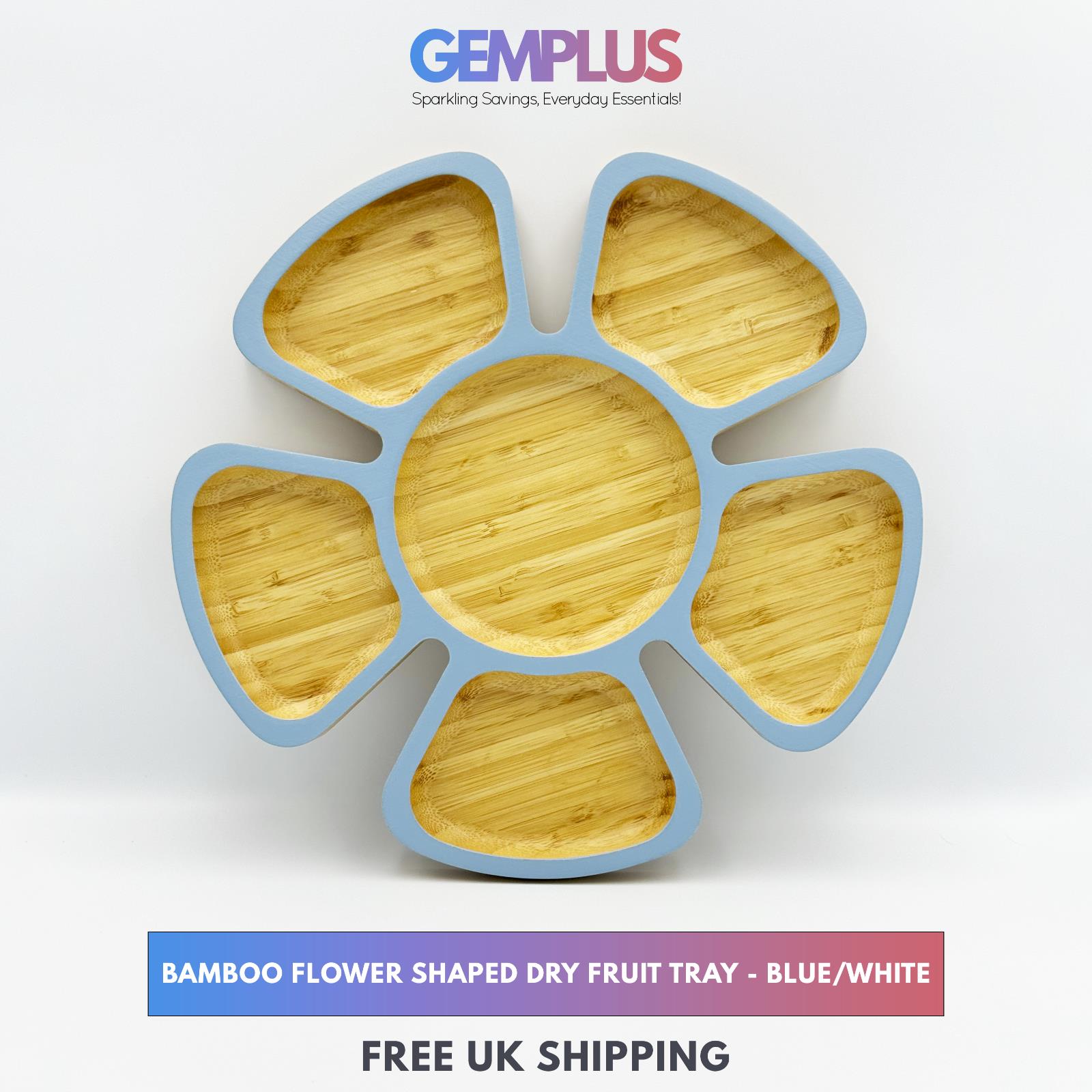 GEM+ | Premium Eco-Friendly Bamboo Flower-Shaped Dry Fruit and Snack Tray