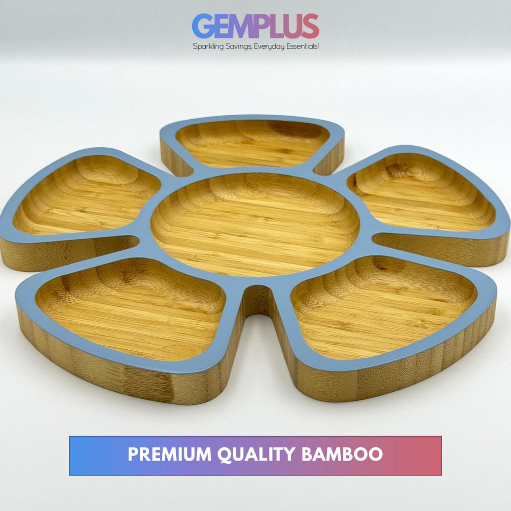 GEM+ | Premium Eco-Friendly Bamboo Flower-Shaped Dry Fruit and Snack Tray