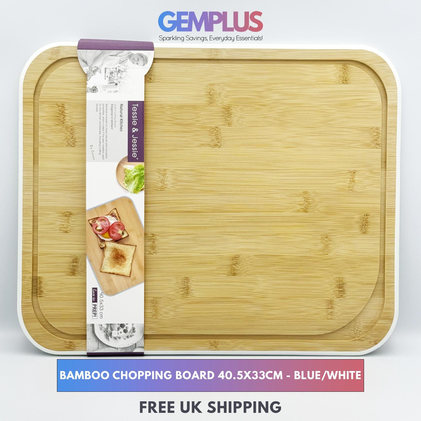 GEM+ | Premium Natural Bamboo Large Chopping Board Durable Eco-Friendly Elegant