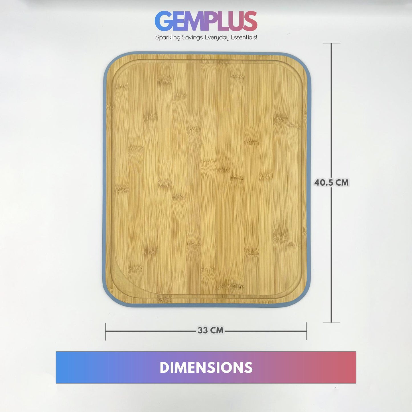GEM+ | Premium Natural Bamboo Large Chopping Board Durable Eco-Friendly Elegant