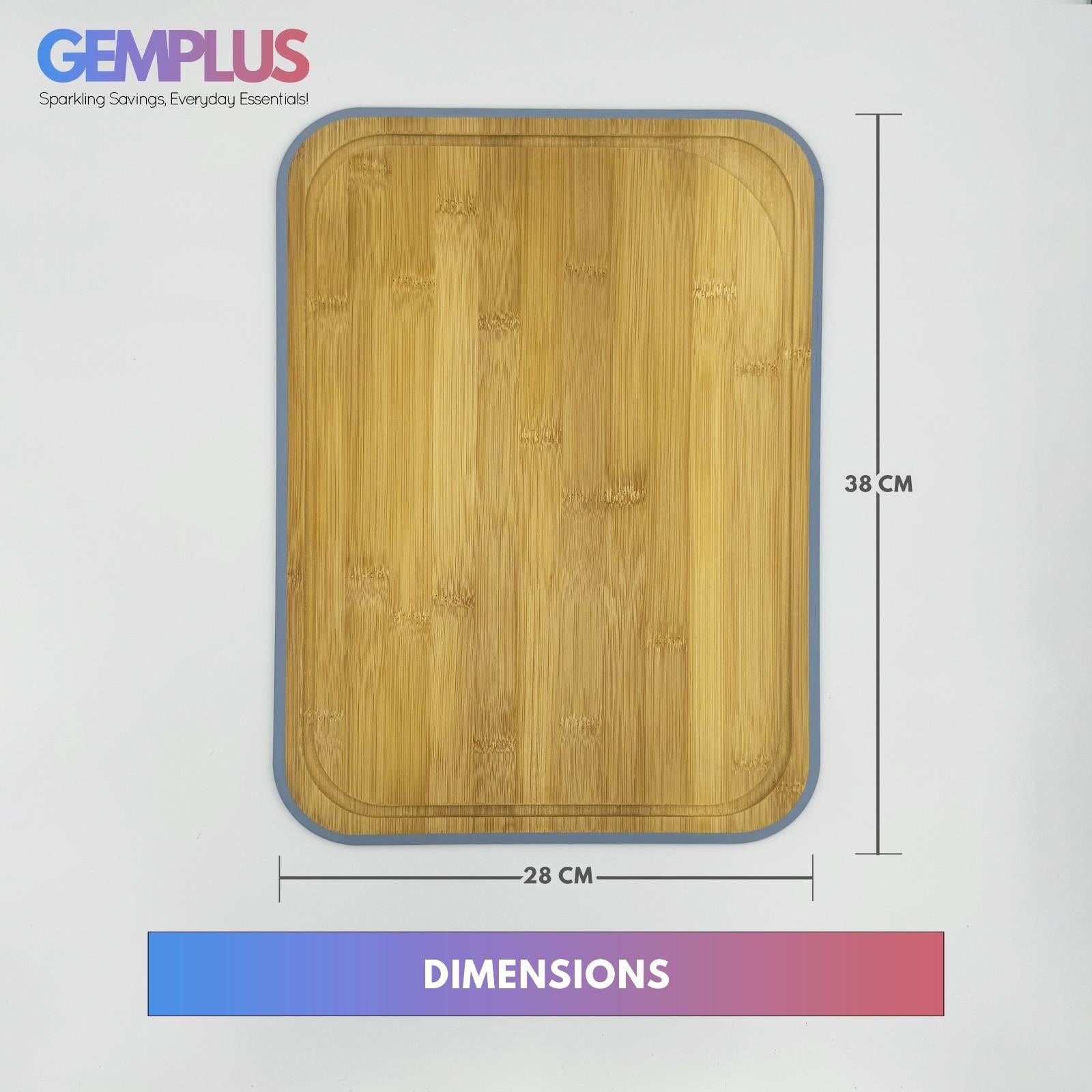 GEM+ | Premium Natural Bamboo Large Chopping Board Durable Eco-Friendly Elegant