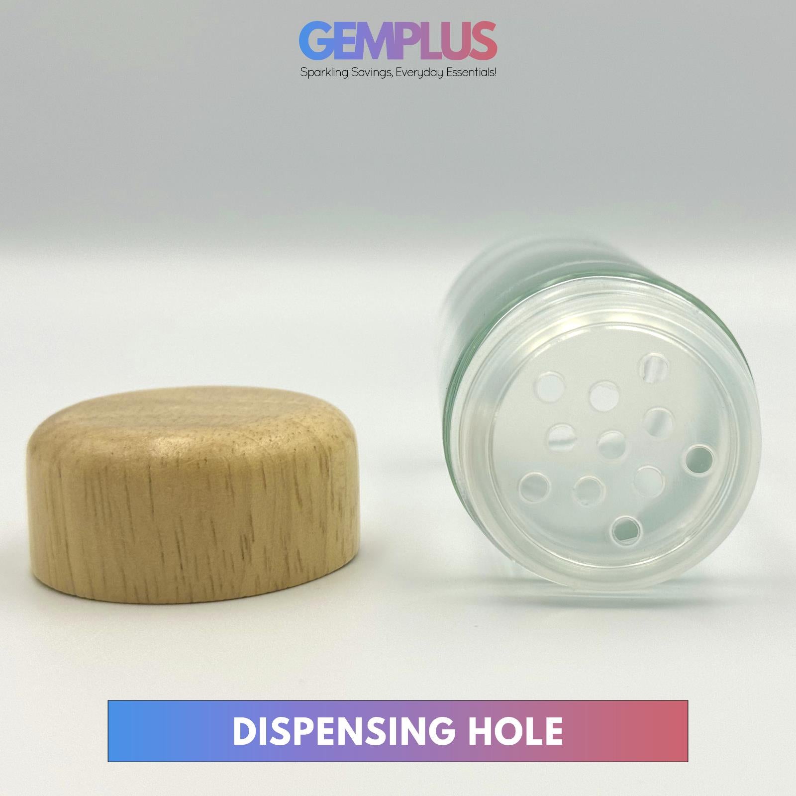 GEM+ | 16pcs Premium Wooden Spice Jar Set with Rotating Carousel Stand - Elegant