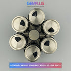 GEM+ | Premium Stainless Steel 6pcs Spice Jar Rotating Carousel Stand Elegant