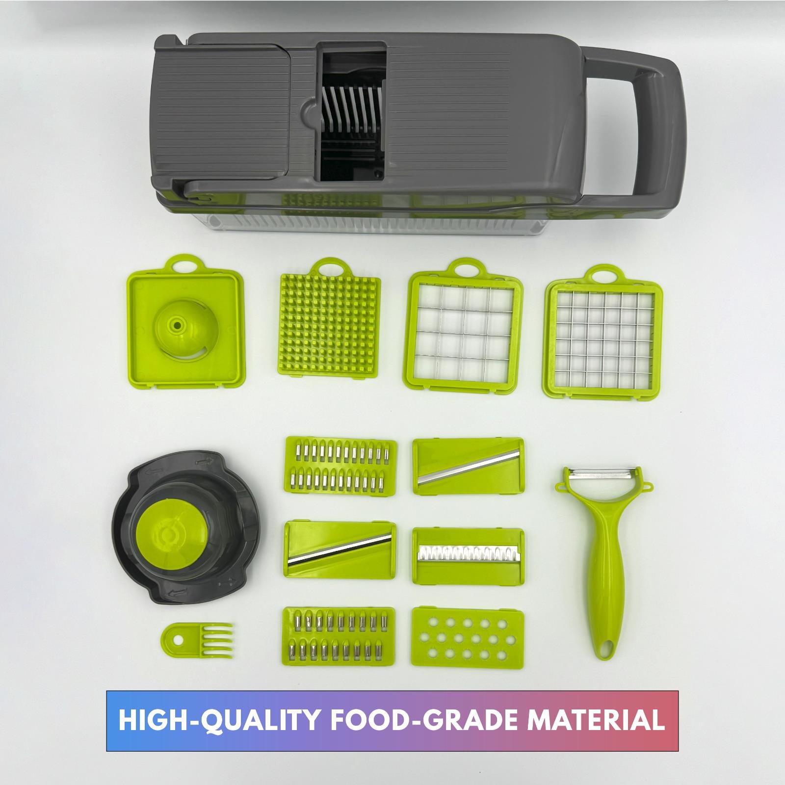 GEM+ | 8-in-1 Premium Multifunctional Vegetable Cutter Slicer Dicer Grate 15PCS