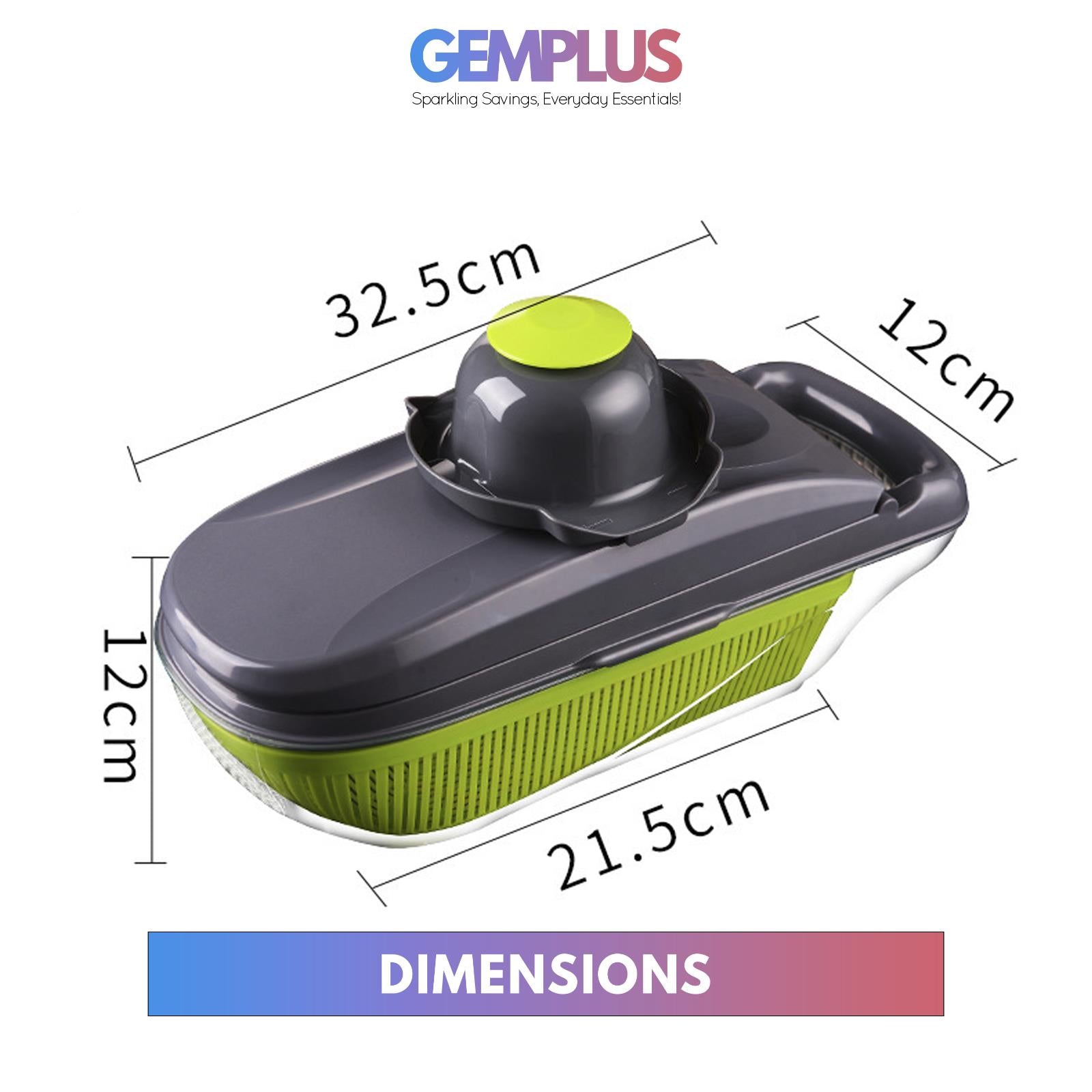 GEM+ | 15 PCS Premium Multifunctional Vegetable Cutter Slicer Dicer Grate