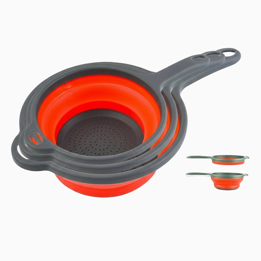 GEM+ | 3-Piece Collapsible Colander Set with Handle & Hanging Loop – BPA FREE