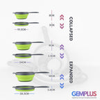 GEM+ | 3-Piece Collapsible Colander Set with Handle & Hanging Loop – BPA FREE