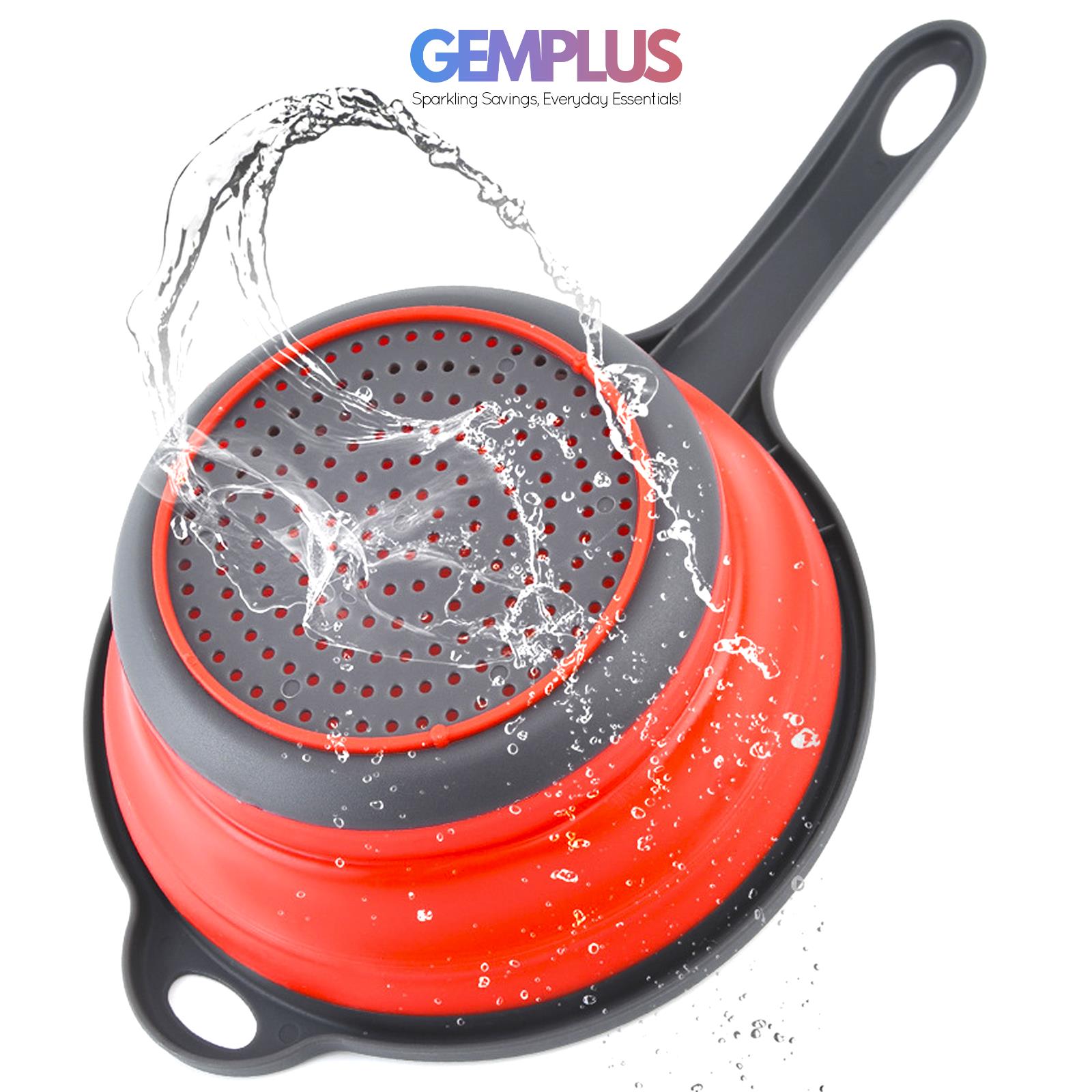 GEM+ | 3-Piece Collapsible Colander Set with Handle & Hanging Loop – BPA FREE