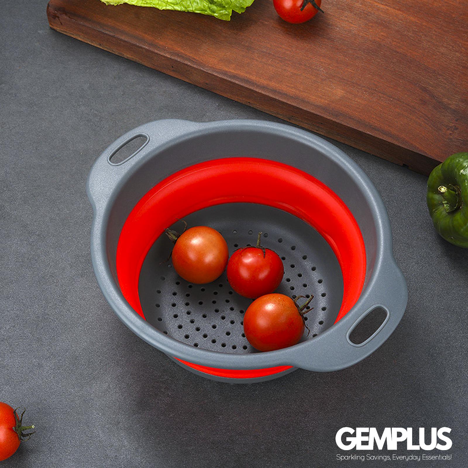 GEM+ | 3-Piece Collapsible Colander Set – Space-Saving BPA-Free Premium Silicone