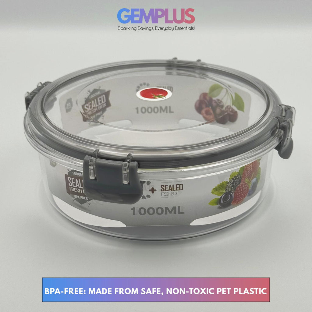 GEM+ | 3-Piece Round Food Container Storage Set – BPA-Free, Durable, Lock & Seal