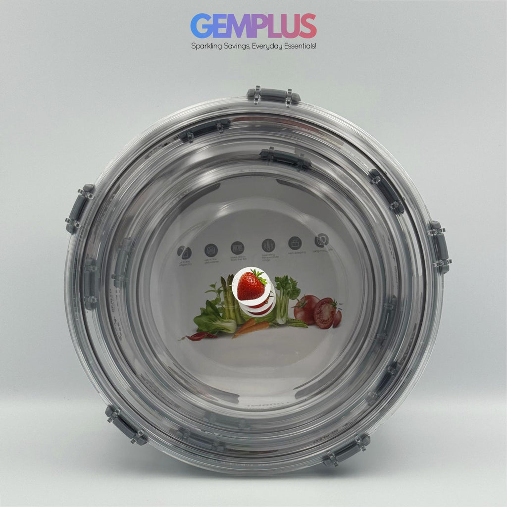 GEM+ | 3-Piece Round Food Container Storage Set – BPA-Free, Durable, Lock & Seal