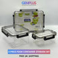 GEM+ | 3-Piece Square Food Container Storage Set – Durable BPA-Free, Lock & Seal