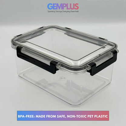 GEM+ | 3-Piece Square Food Container Storage Set – Durable BPA-Free, Lock & Seal