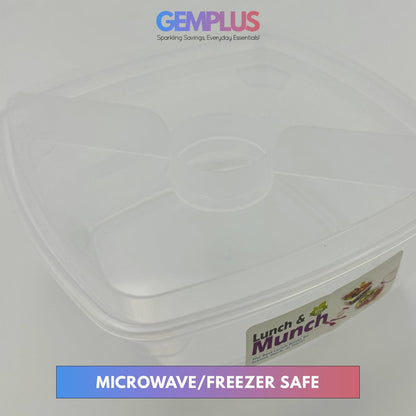 GEM+ | 3-Compartment 1700ML Lunch Box Set Sauce Bottle Fork & Knife – BPA FREE