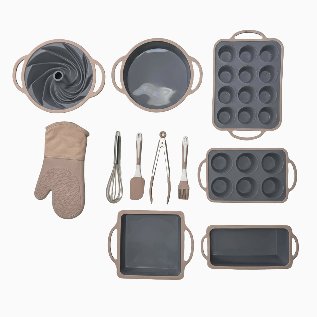 GEM+ | 11-Piece Non-Stick Silicone Baking Set with Utensils – Durable Versatile