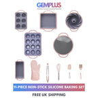 GEM+ | 11-Piece Non-Stick Silicone Baking Set with Utensils – Durable Versatile