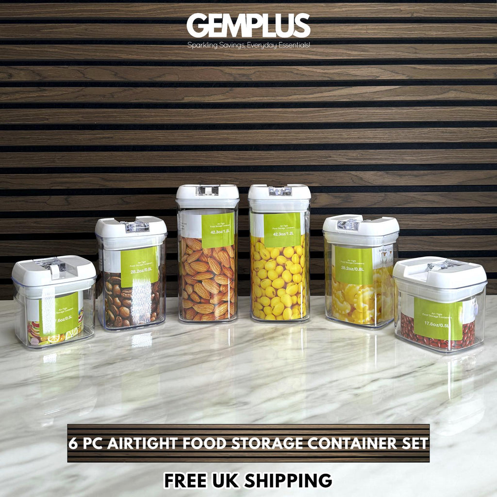 GEM+ | 6pc Premium Airtight Food Storage Container Set Stackable BPA FREE