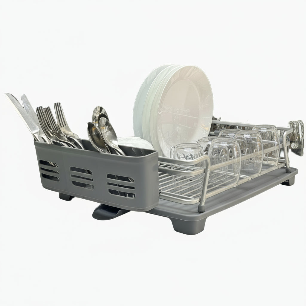 GEM+ | Premium Large Aluminum Dish Drying Rack Dishrack Drainer with Tray