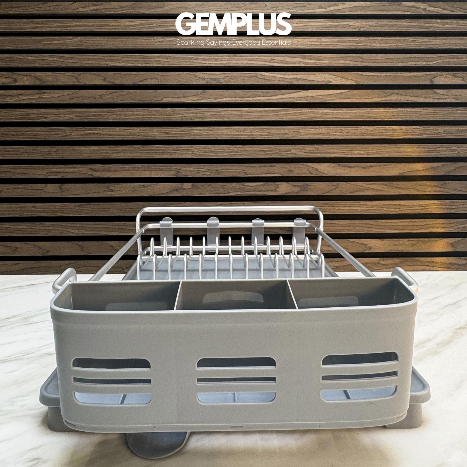 GEM+ | Premium Large Aluminum Dish Drying Rack Dishrack Drainer with Tray
