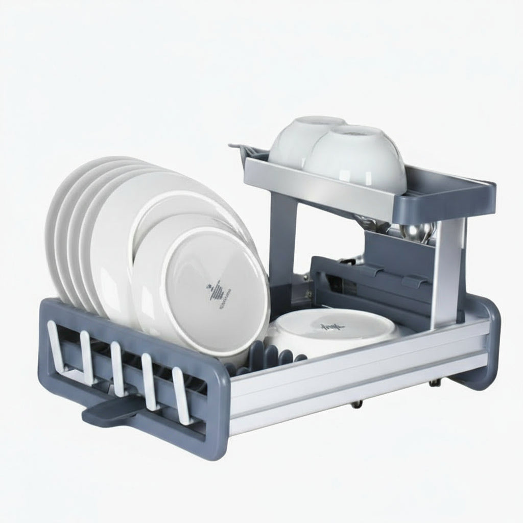 GEM+ | Premium Two-Tier Aluminum Dish Drying Rack - Dish Drainer