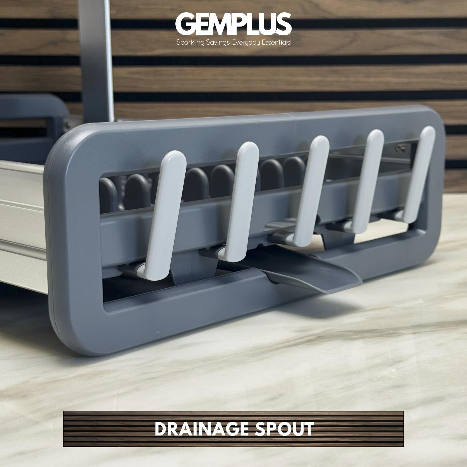 GEM+ | Premium Two-Tier Aluminum Dish Drying Rack - Dish Drainer