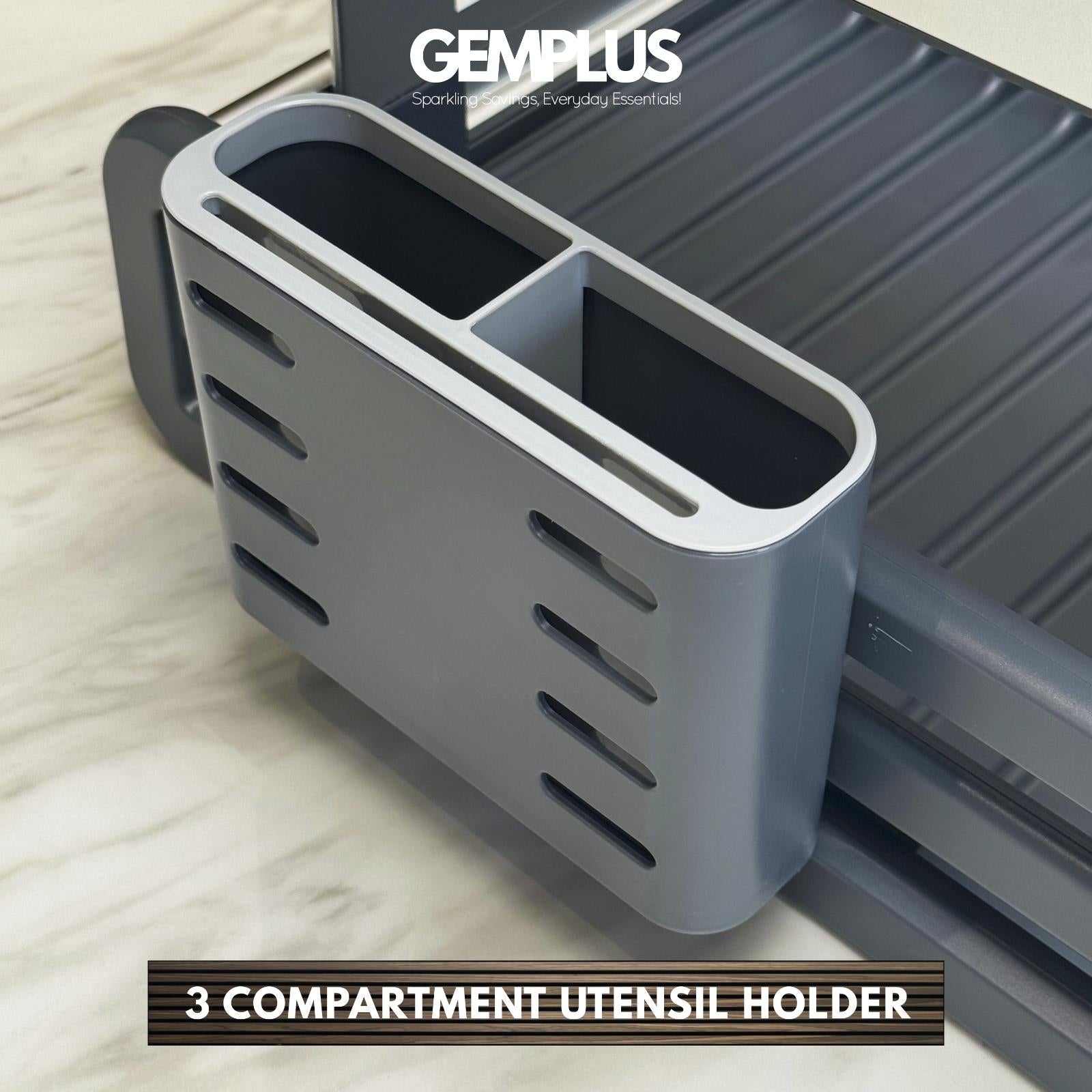 GEM+ | Premium Two-Tier Aluminum Dish Drying Rack - Dish Drainer