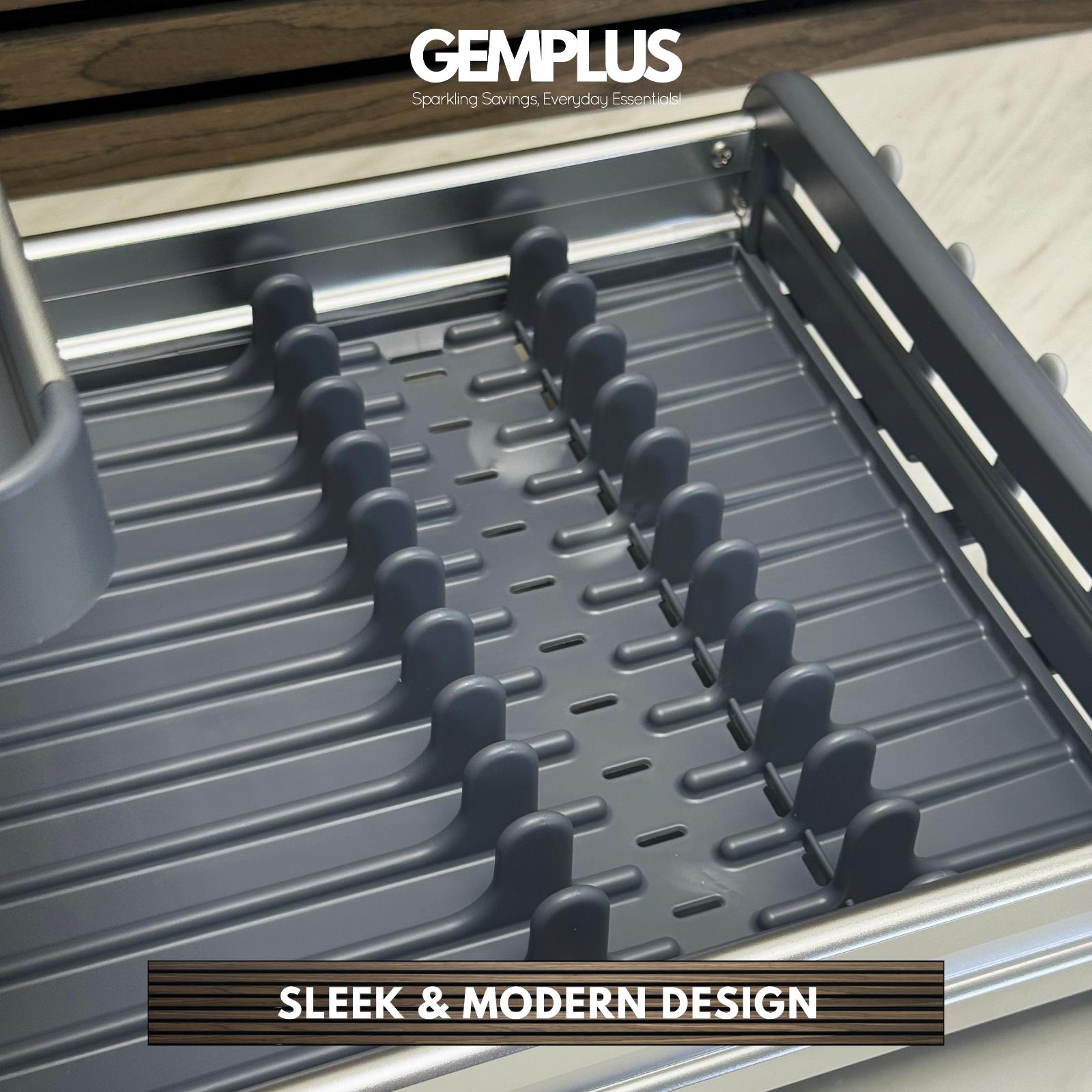 GEM+ | Premium Two-Tier Aluminum Dish Drying Rack - Dish Drainer