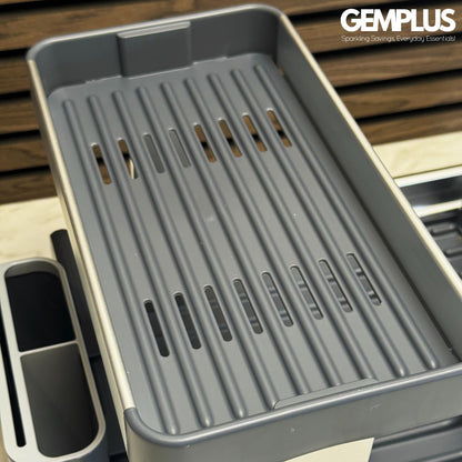 GEM+ | Premium Two-Tier Aluminum Dish Drying Rack - Dish Drainer