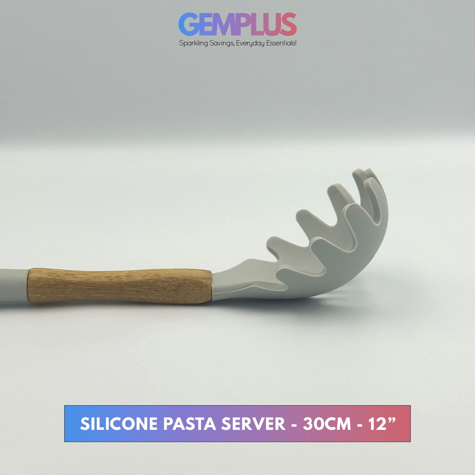 GEM+ | Premium 5 Pcs Wooden Silicone Utensil Set - Heat Resistant - Wood Grey