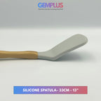 GEM+ | Premium 5 Pcs Wooden Silicone Utensil Set - Heat Resistant - Wood Grey