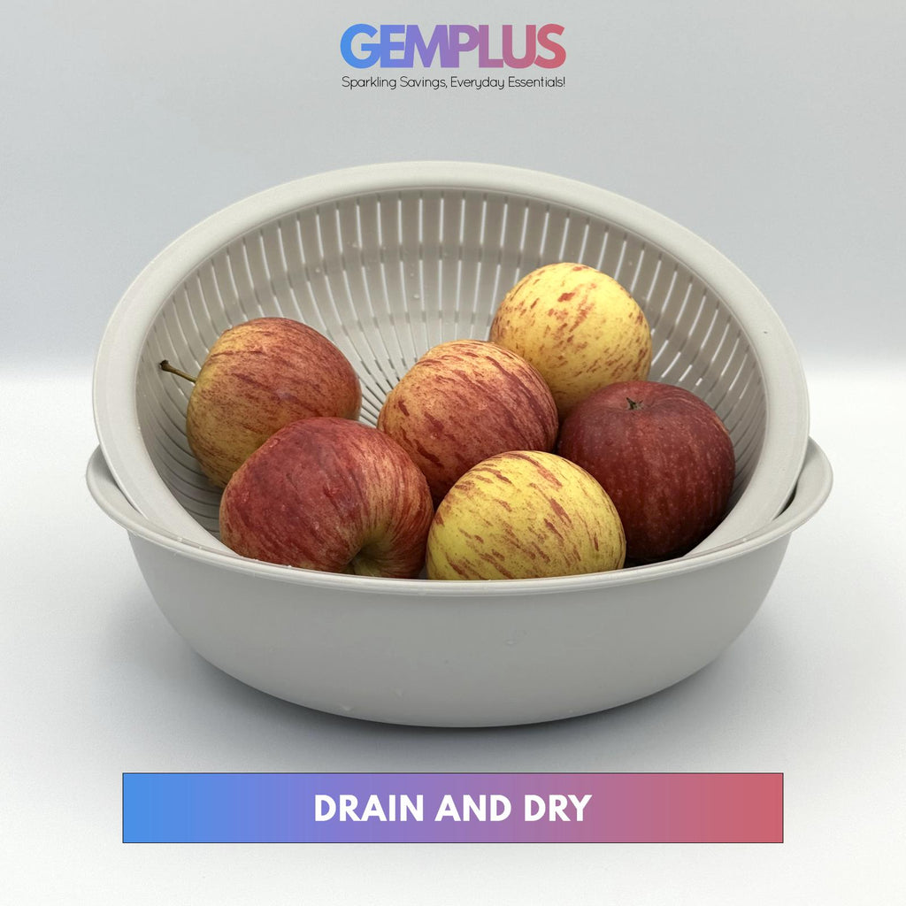 GEM+ | Premium 4 Pcs Multi-Purpose Bowl Set with 2 Colanders - Strainers & Sieve