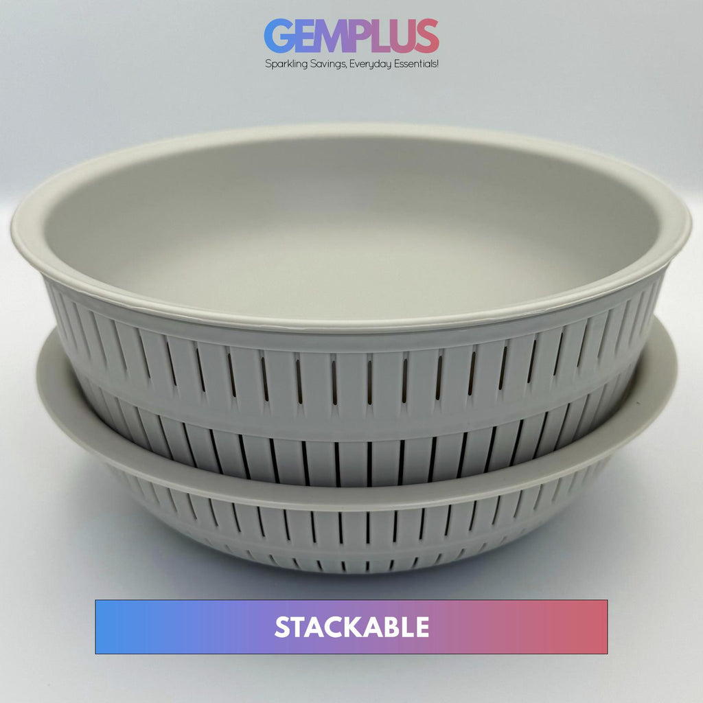 GEM+ | Premium 4 Pcs Multi-Purpose Bowl Set with 2 Colanders - Strainers & Sieve