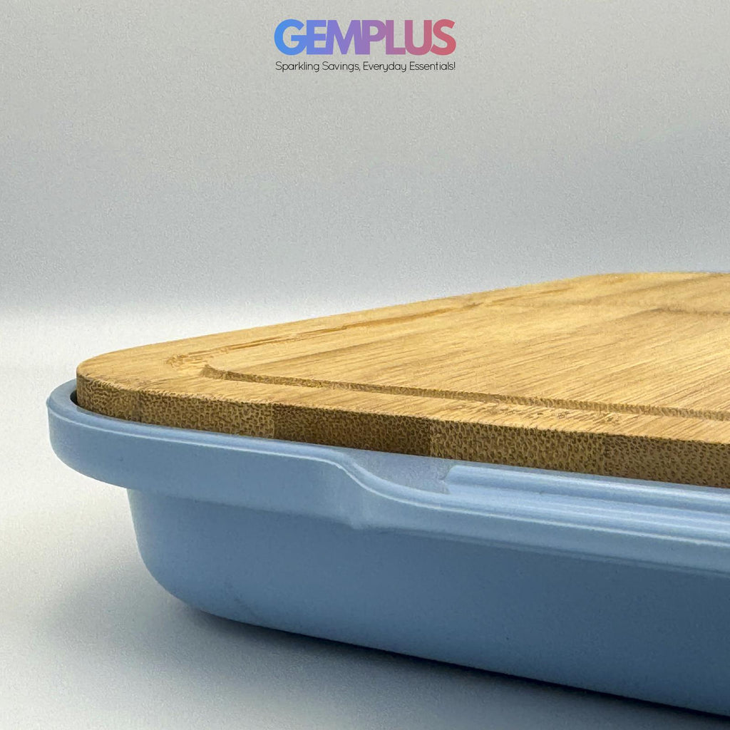 GEM+ | Premium Natural Bamboo Chopping Board with Storage Container