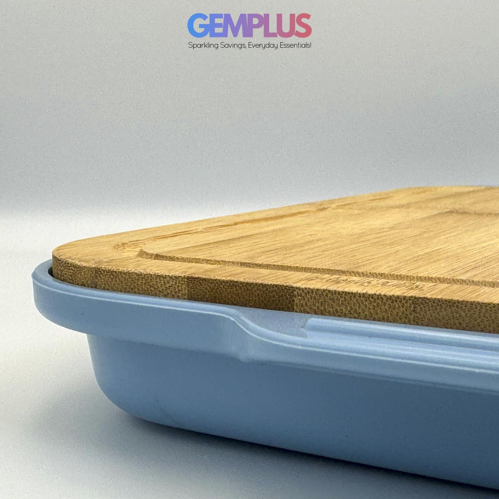 GEM+ | Premium Natural Bamboo Chopping Board with Storage Container
