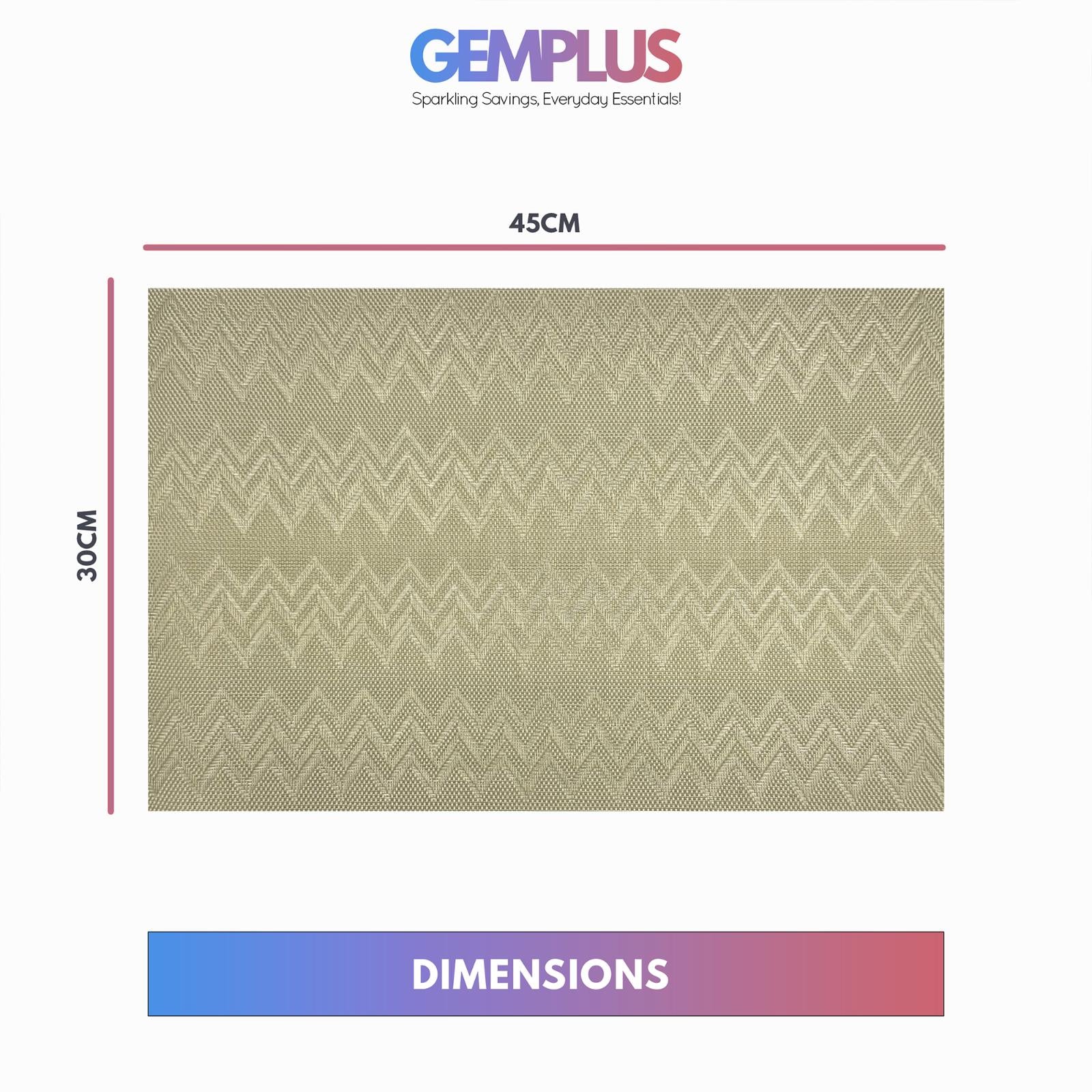 GEM+ | Premium 4/6-Piece Placemat Set – Durable Heat Resistant Easy to Clean