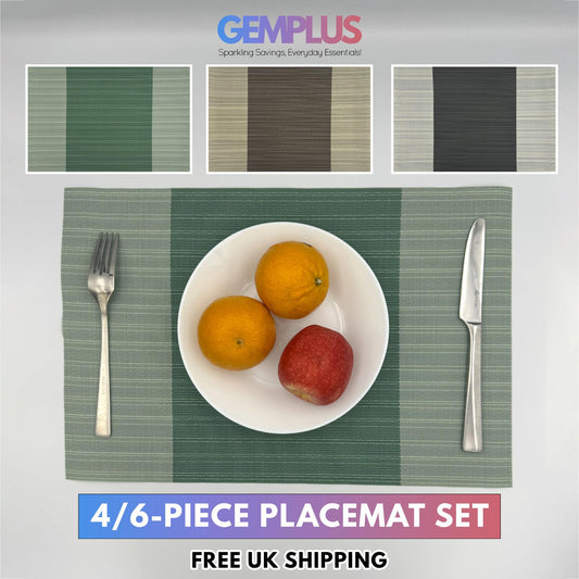 GEM+ | Premium 4/6-Piece Placemat Set – Durable Heat Resistant Easy to Clean