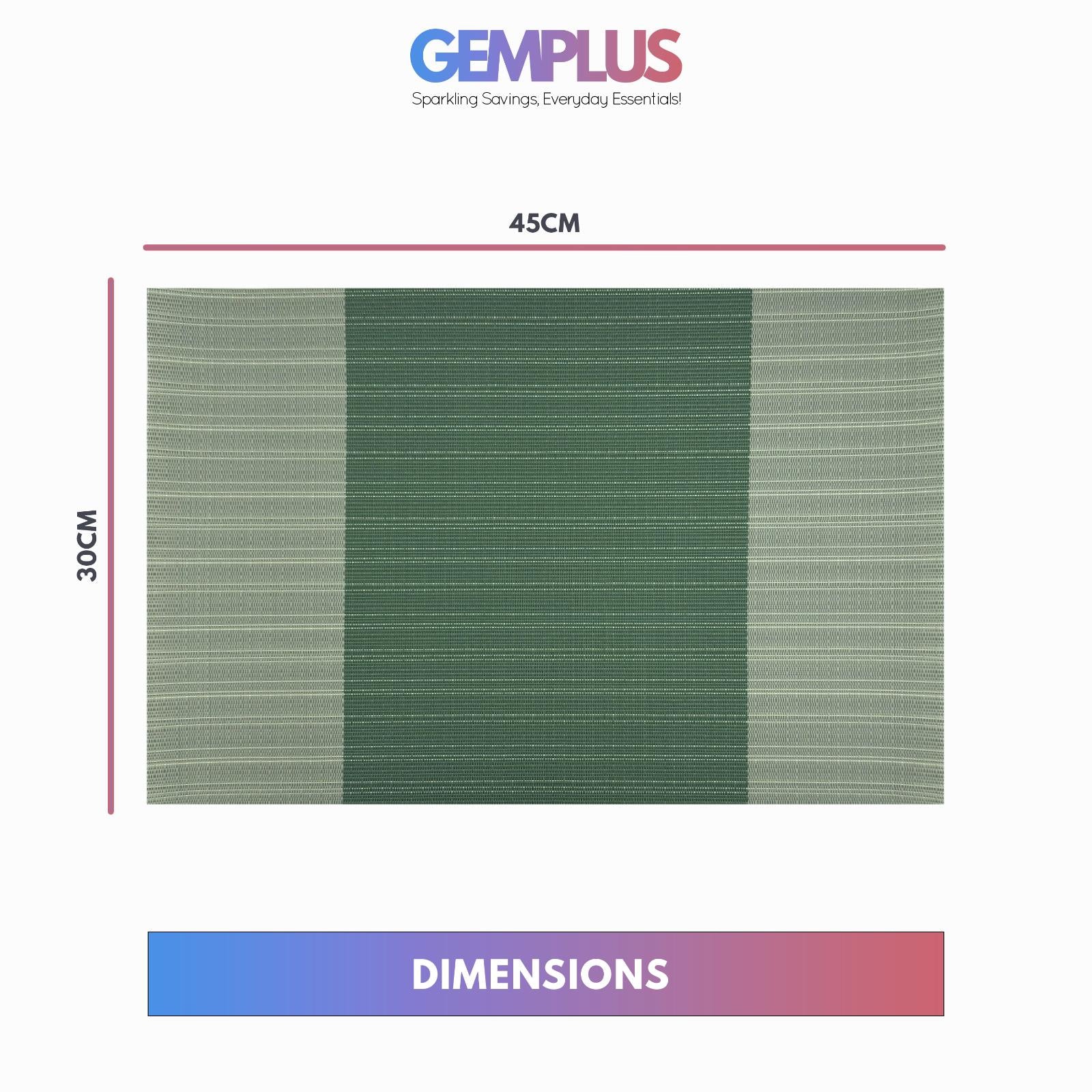 GEM+ | Premium 4/6-Piece Placemat Set – Durable Heat Resistant Easy to Clean