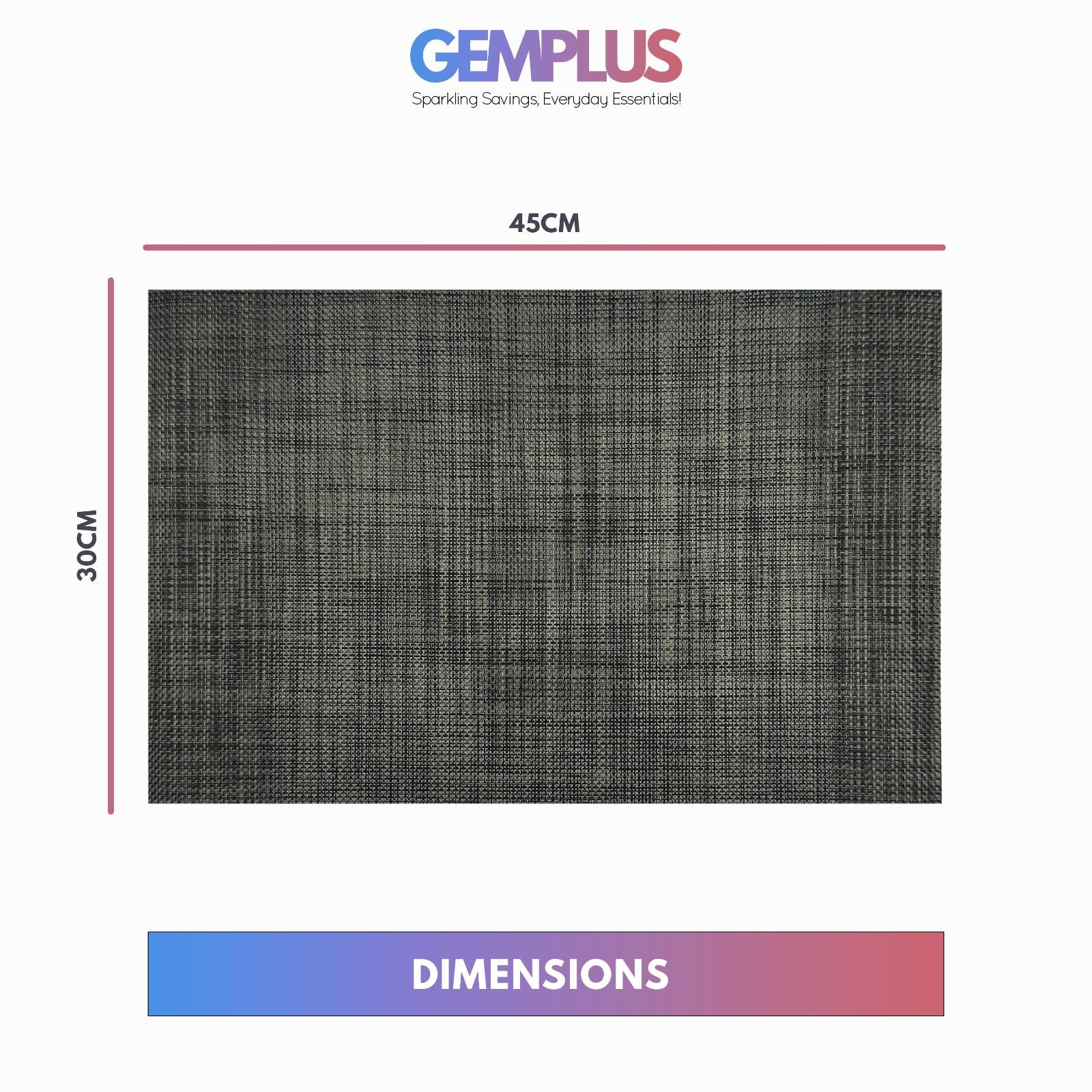 GEM+ | Premium 4/6-Piece Placemat Set – Durable Heat Resistant Easy to Clean