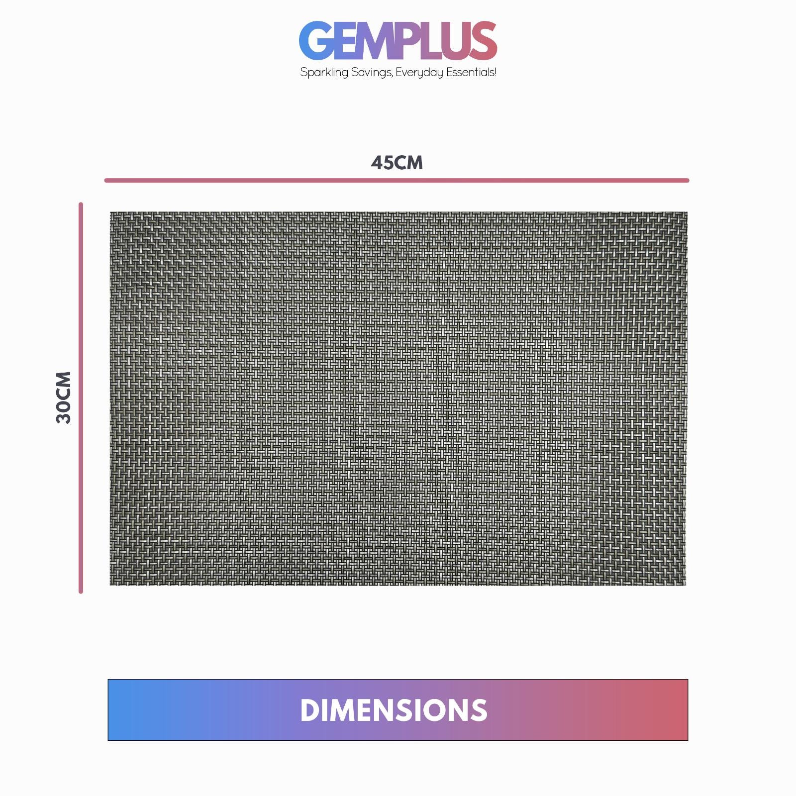 GEM+ | Premium 4/6-Piece Placemat Set – Durable, Heat-Resistant Easy to Clean