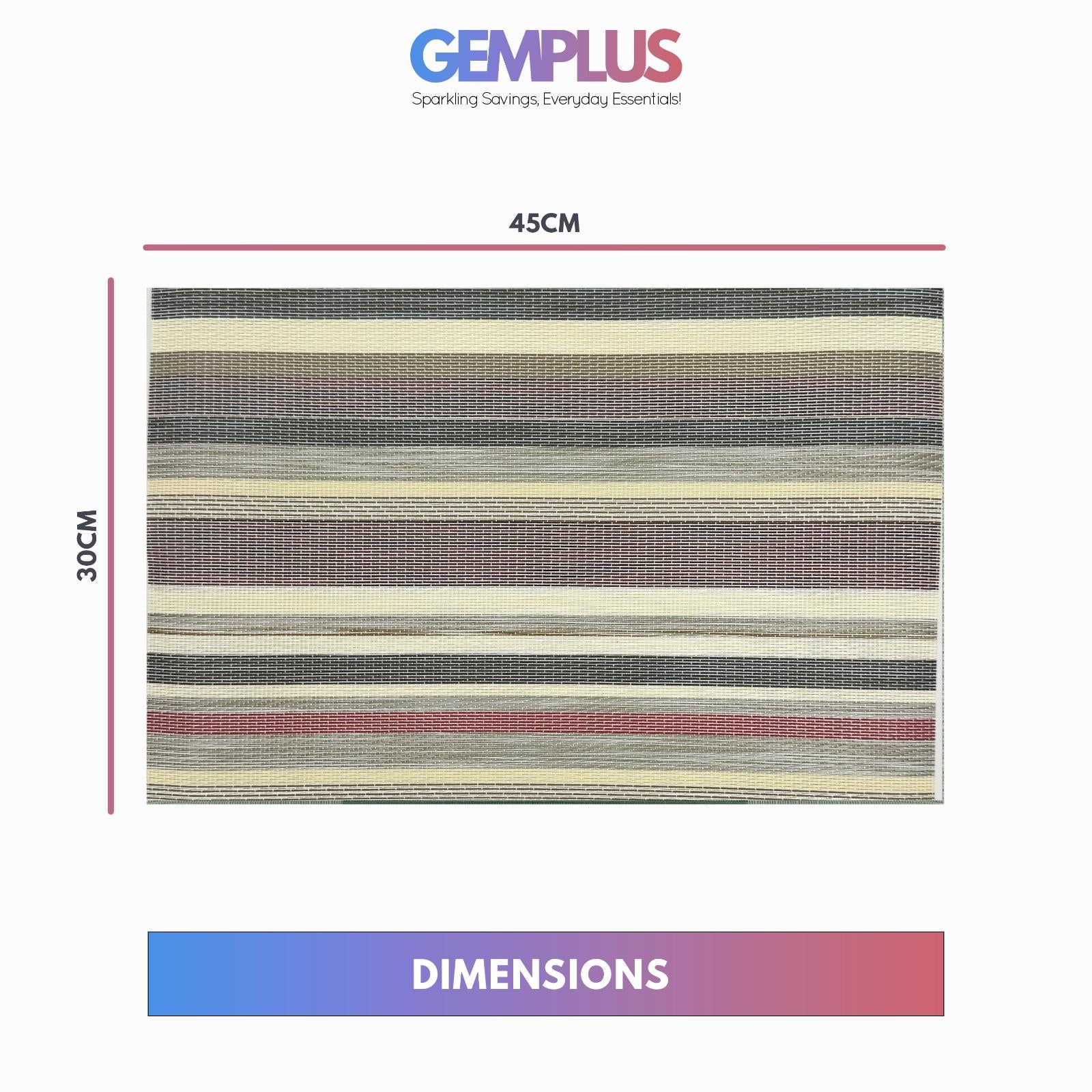 GEM+ | Premium  4/6 Piece Placemat Set Durable Heat-Resistant Easy to Clean