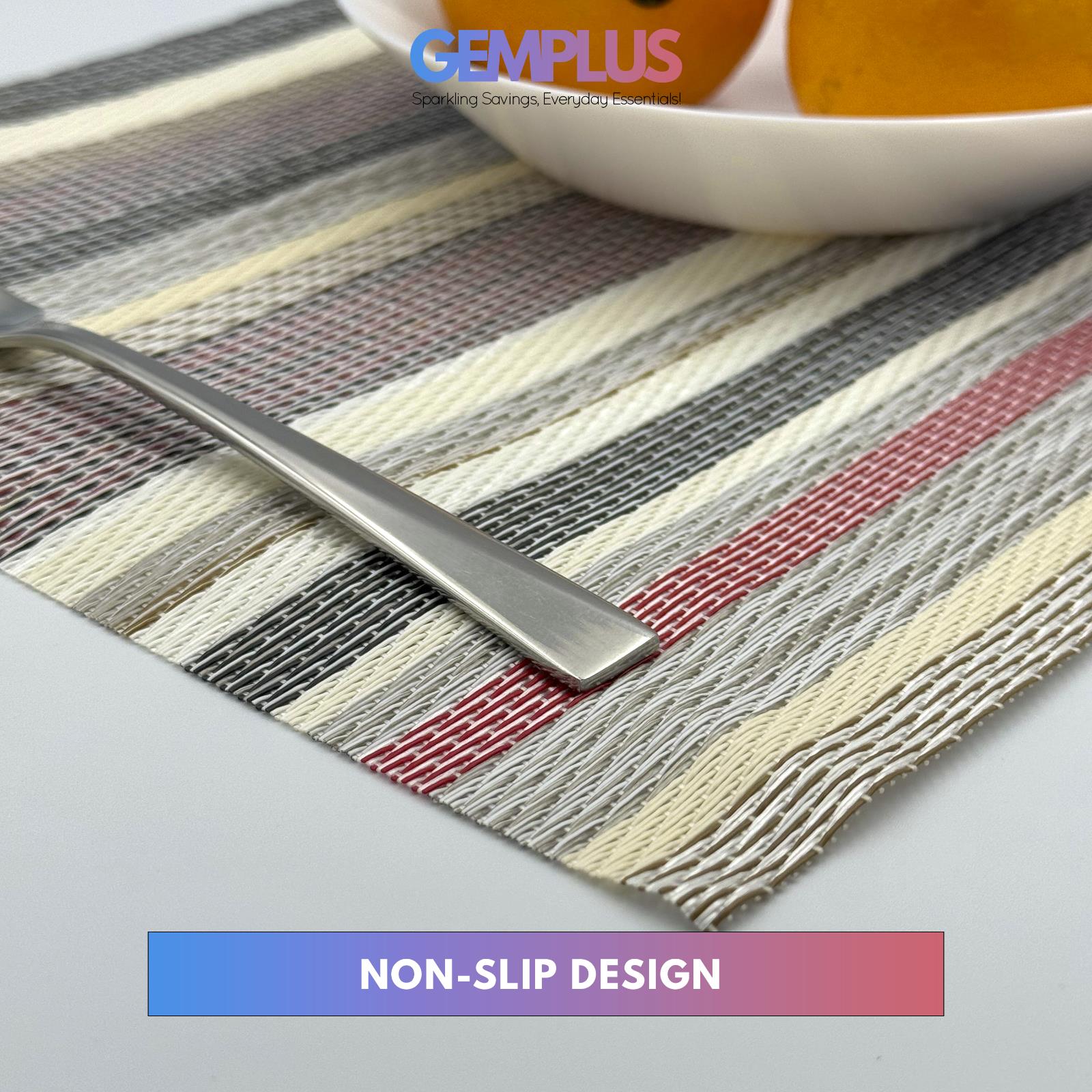 GEM+ | Premium  4/6 Piece Placemat Set Durable Heat-Resistant Easy to Clean