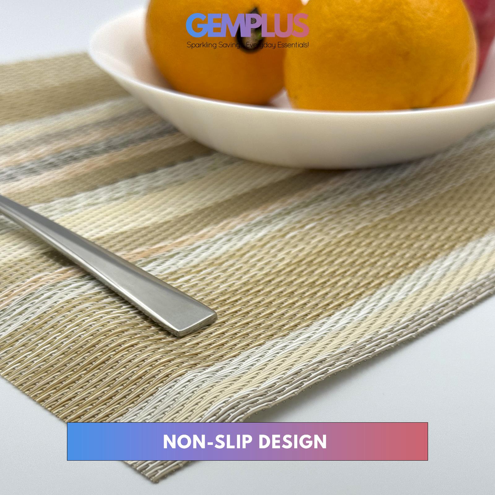 GEM+ | Premium  4/6 Piece Placemat Set Durable Heat-Resistant Easy to Clean