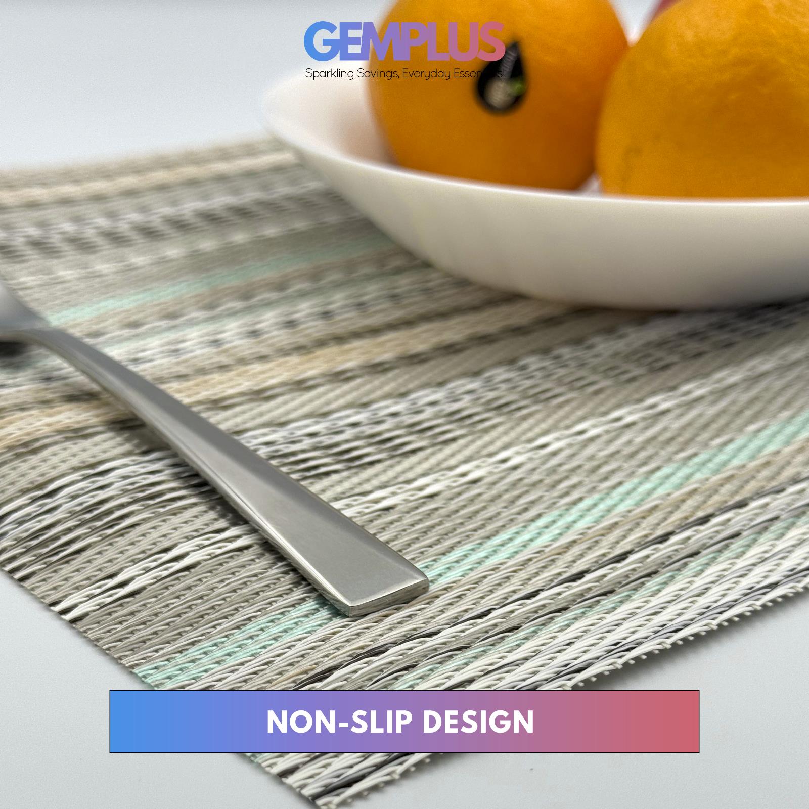 GEM+ | Premium  4/6 Piece Placemat Set Durable Heat-Resistant Easy to Clean