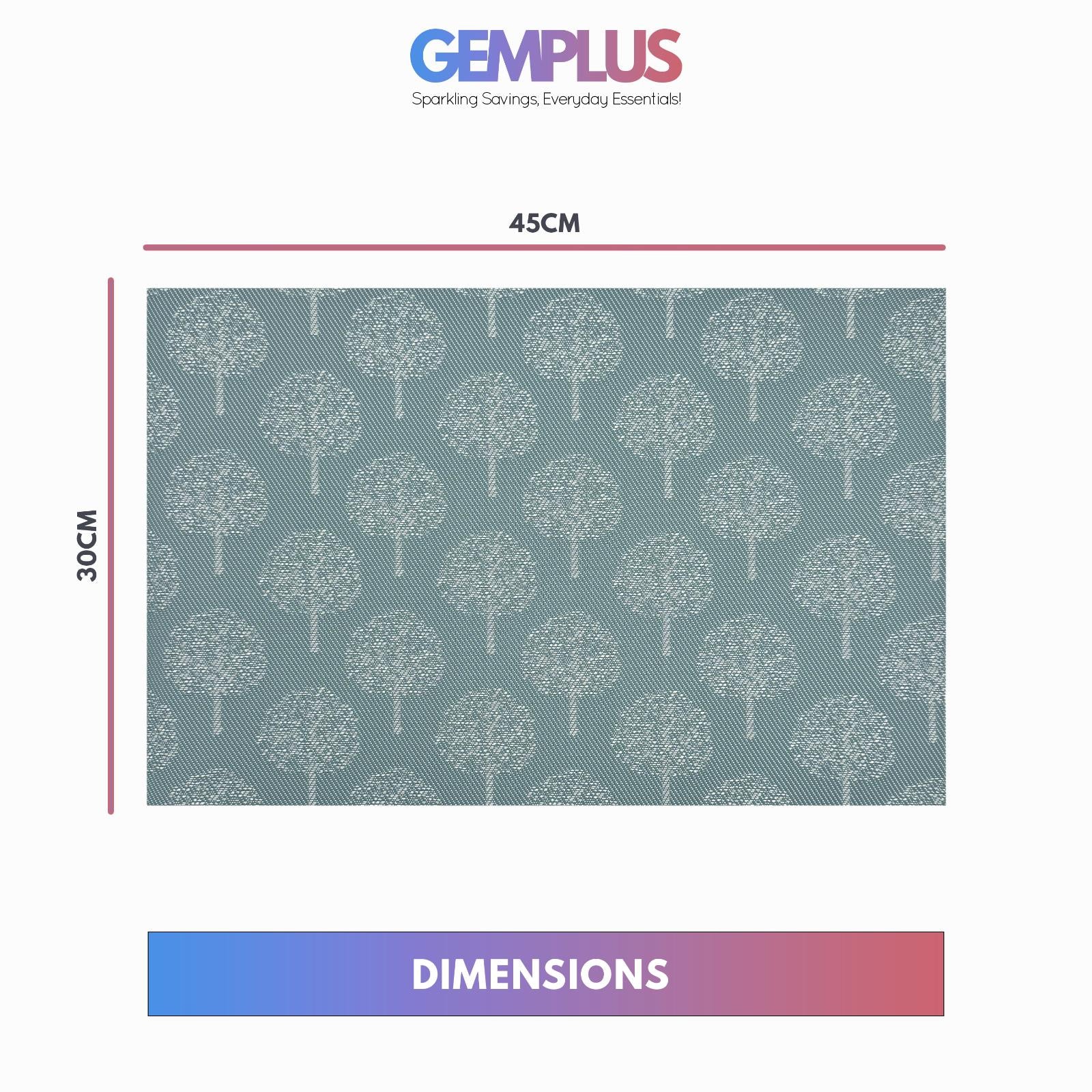 GEM+ | Premium  4/6 Piece Placemat Set Durable Heat-Resistant Easy to Clean