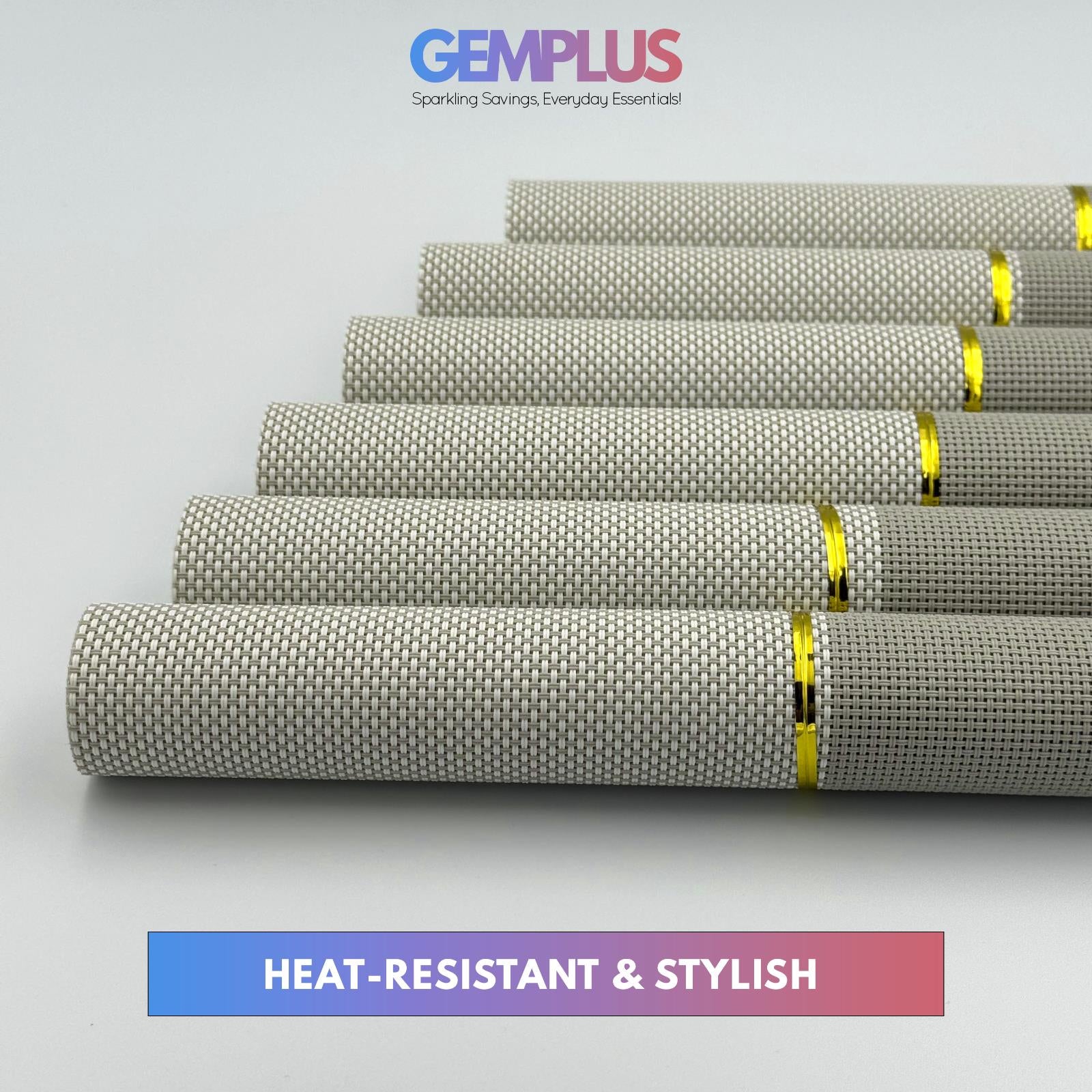 GEM+ | Premium  4/6-Piece Placemat Set – Durable, Heat-Resistant, Easy to Clean