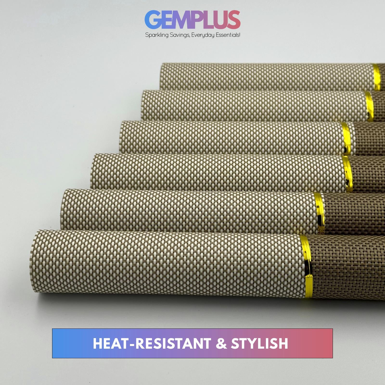 GEM+ | Premium  4/6-Piece Placemat Set – Durable, Heat-Resistant, Easy to Clean