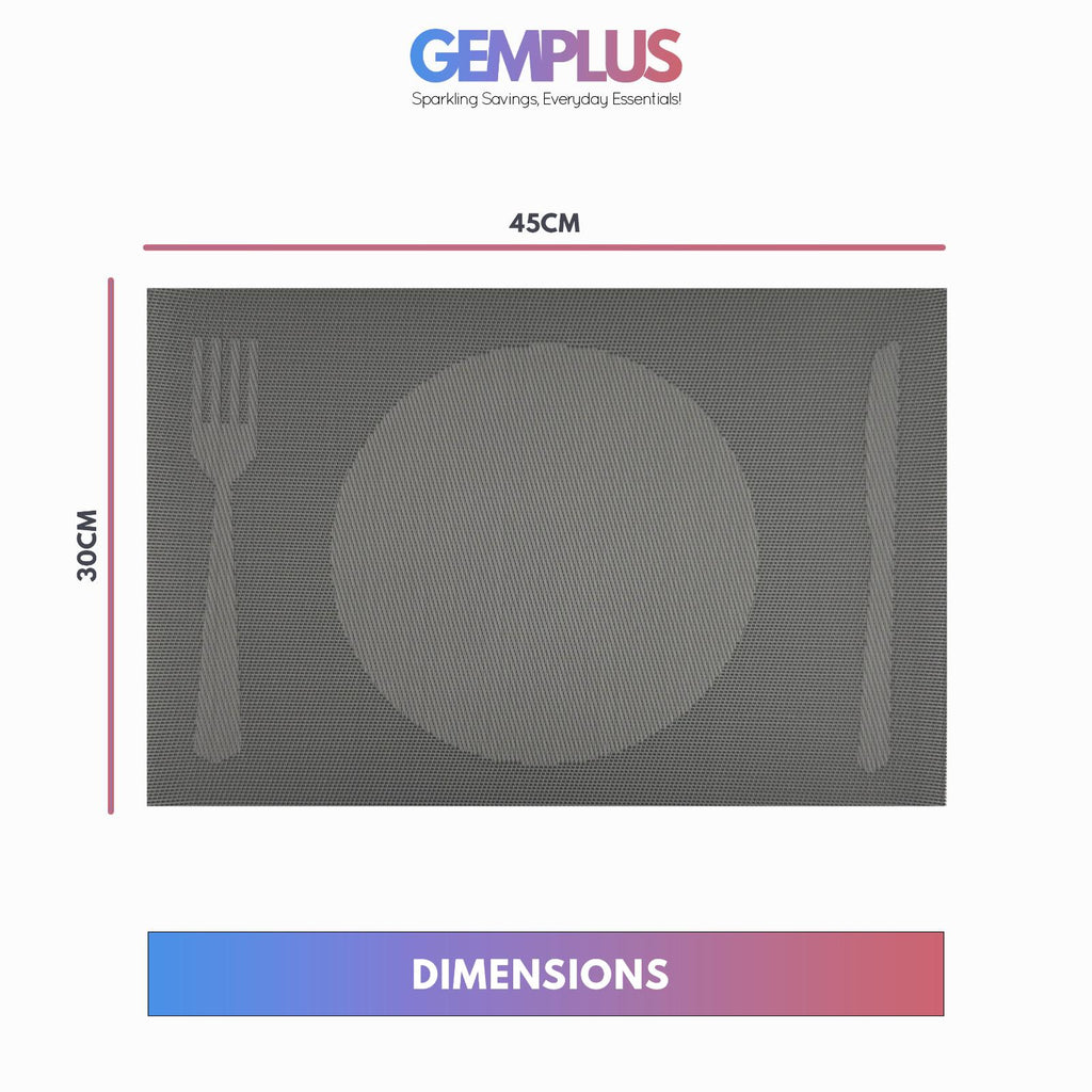 GEM+ | Premium 4/6 Piece Placemat Set – Durable Heat-Resistant, Easy to Clean