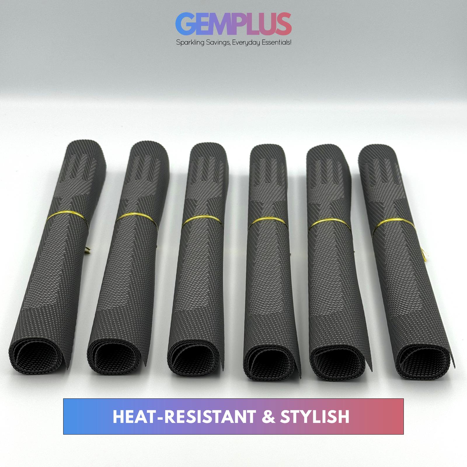 GEM+ | Premium 4/6 Piece Placemat Set – Durable Heat-Resistant, Easy to Clean